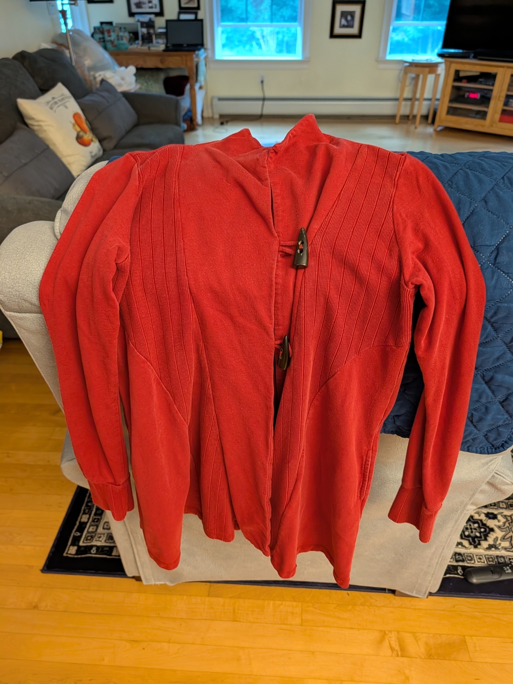 Lucky Brand Red Toggle-Front Knit Cardigan